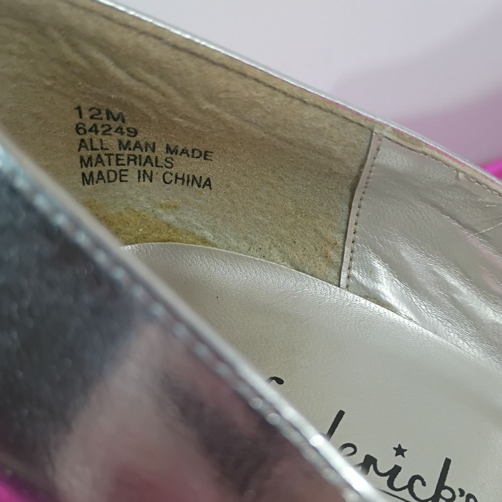 Frederick’s of Hollywood Women's SZ 12 M Silver Heels . Condition is Pre-owned - Picture 4 of 9